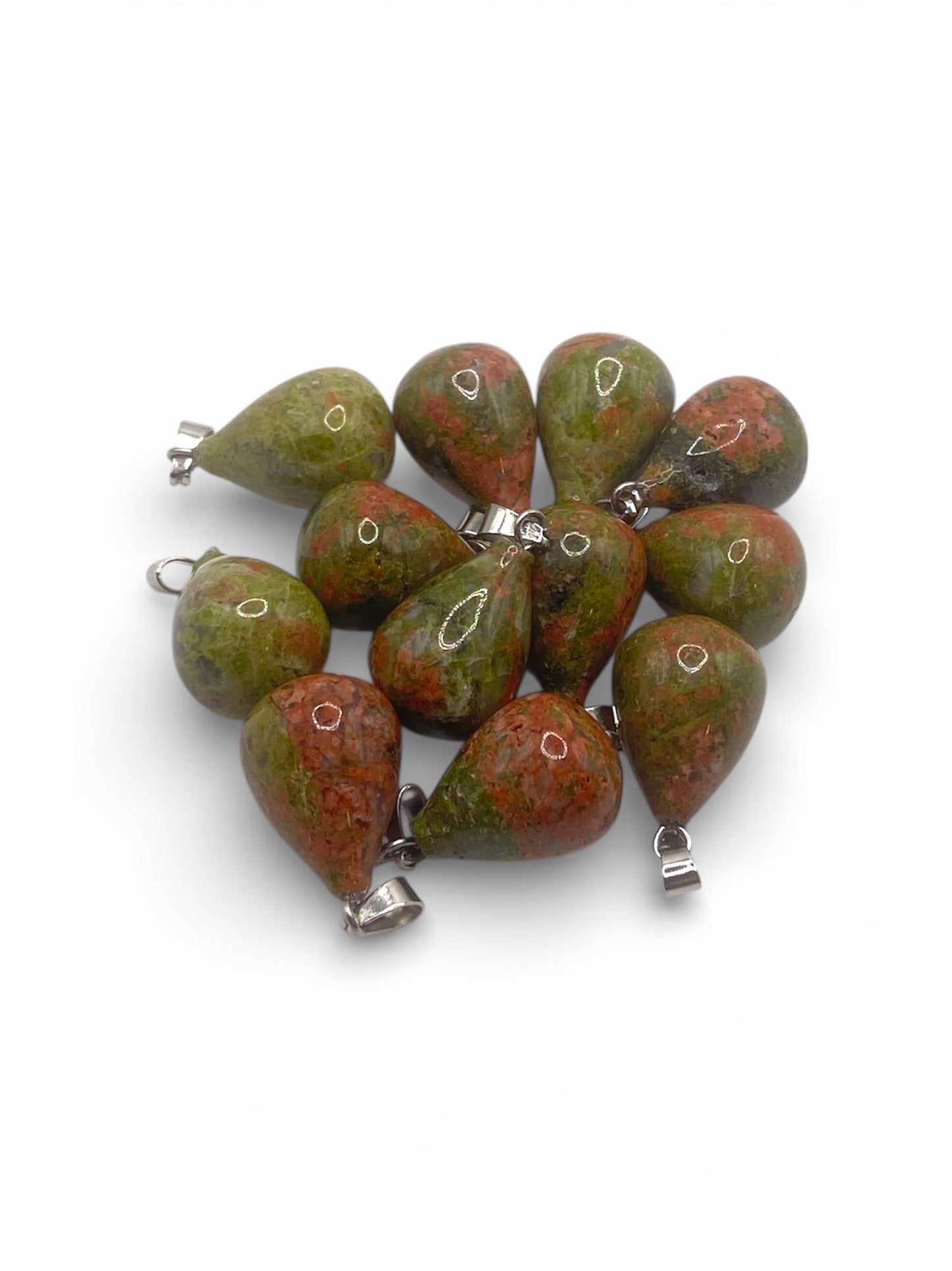 PENDENTIF GOUTTE 3D - UNAKITE
