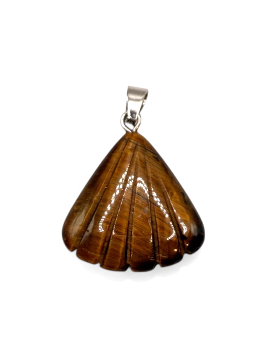 PENDENTIF COQUILLAGE- OEIL DE TIGRE