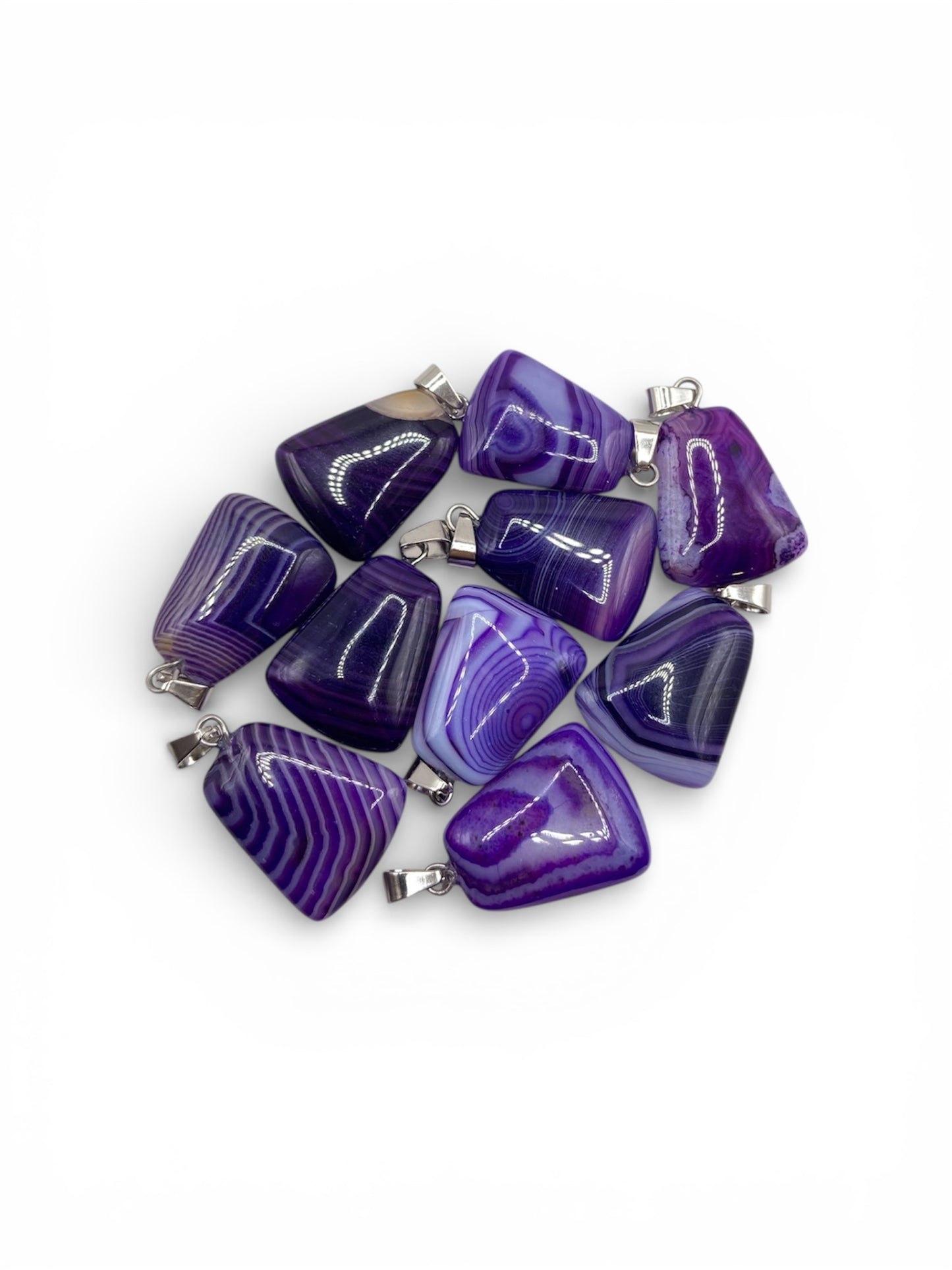 PENDENTIF TRAPÈZE - AGATE TEINTÉ