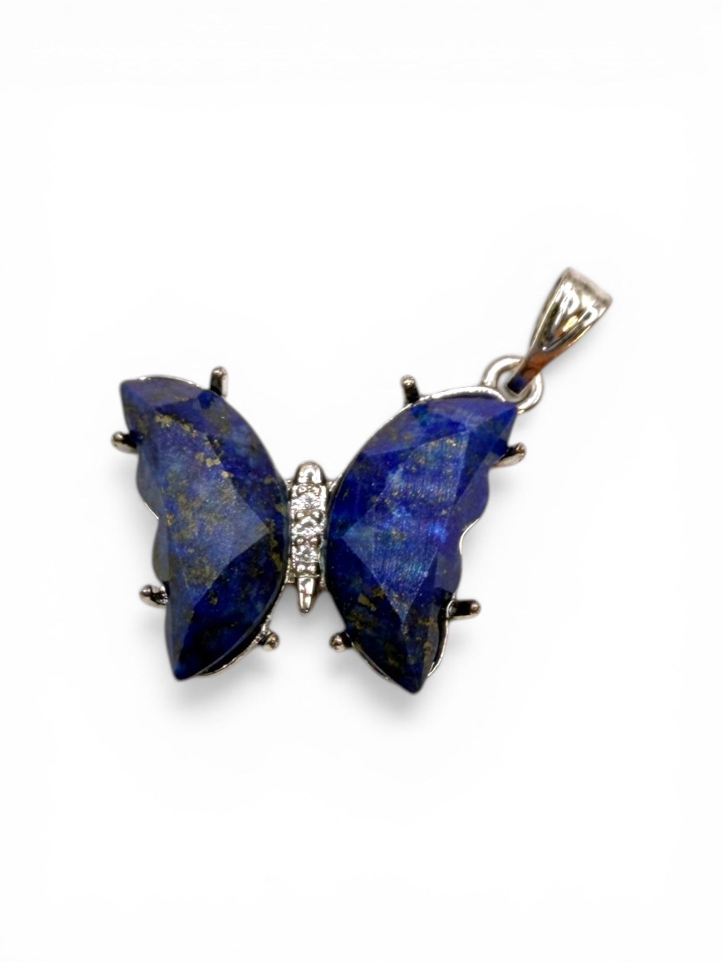 PENDENTIF PAPILLON SERTIE - LAPIS LAZULI