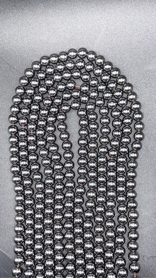 FIL DE PERLE HÉMATITE - 8mm
