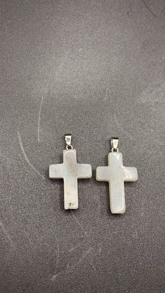 PENDENTIF CROIX LABRADORITE