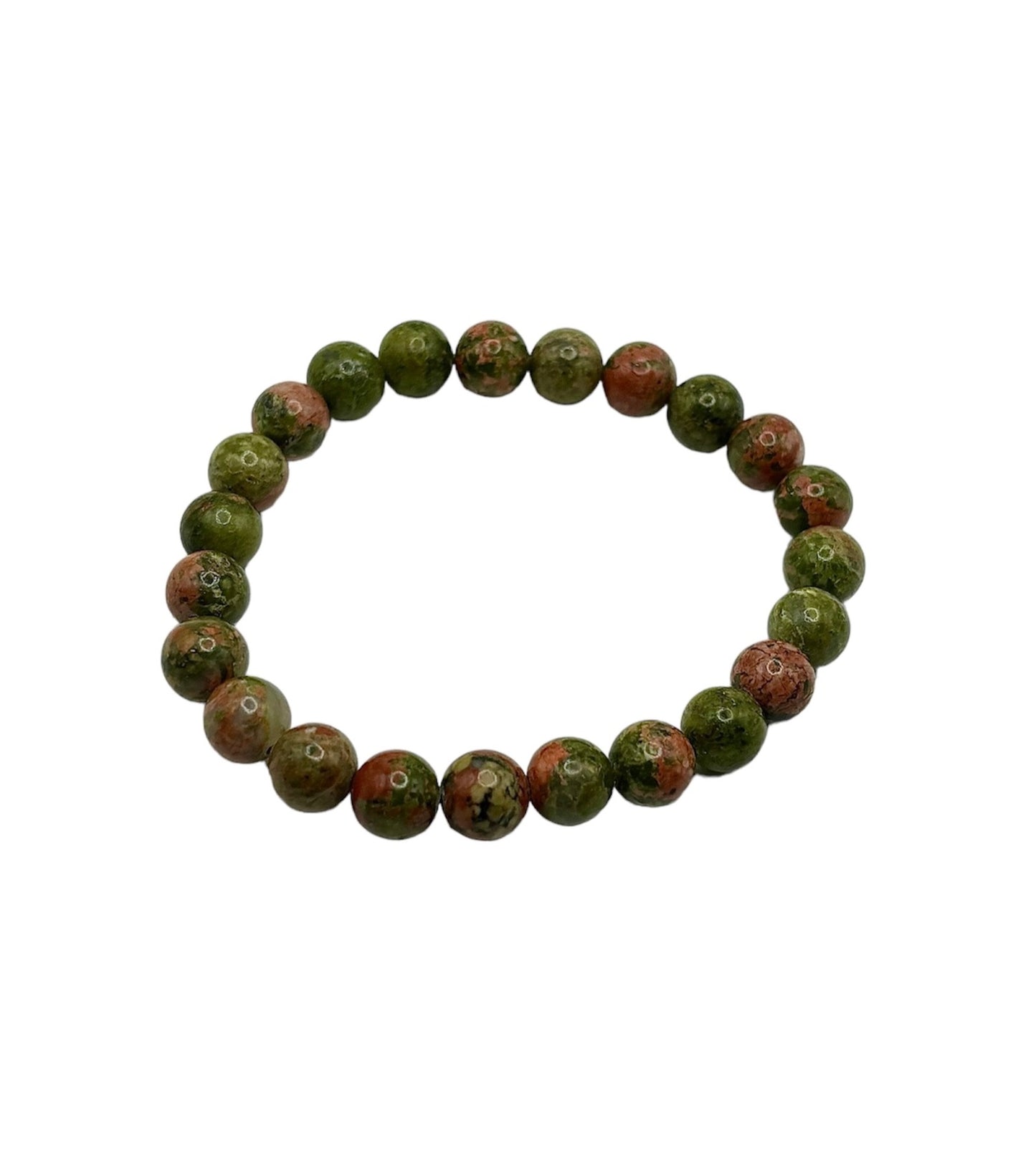 BRACELET 8MM UNAKITE QUALITÉ EXTRA (la pièce)