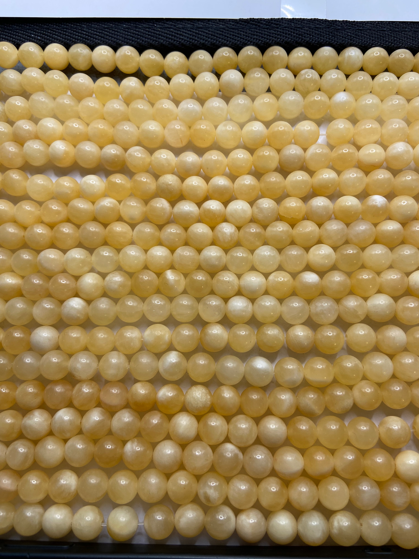 FIL DE PERLE 8MM - CALCITE JAUNE