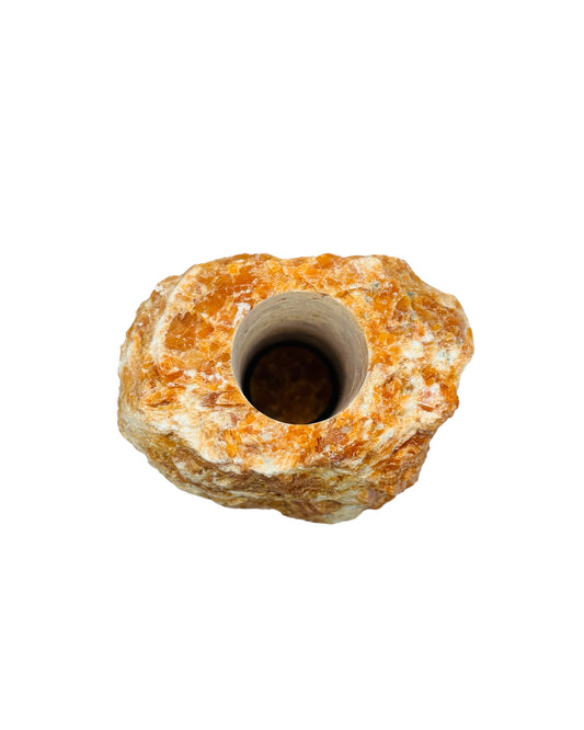 BOUGEOIR CALCITE ORANGE (la pièce)