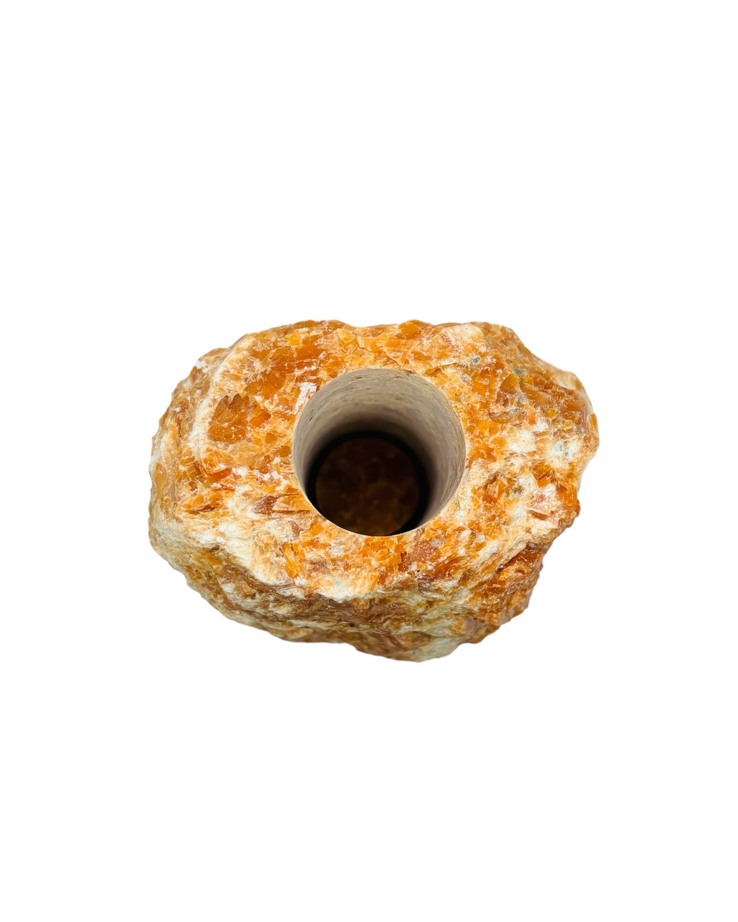 BOUGEOIR CALCITE ORANGE (la pièce)
