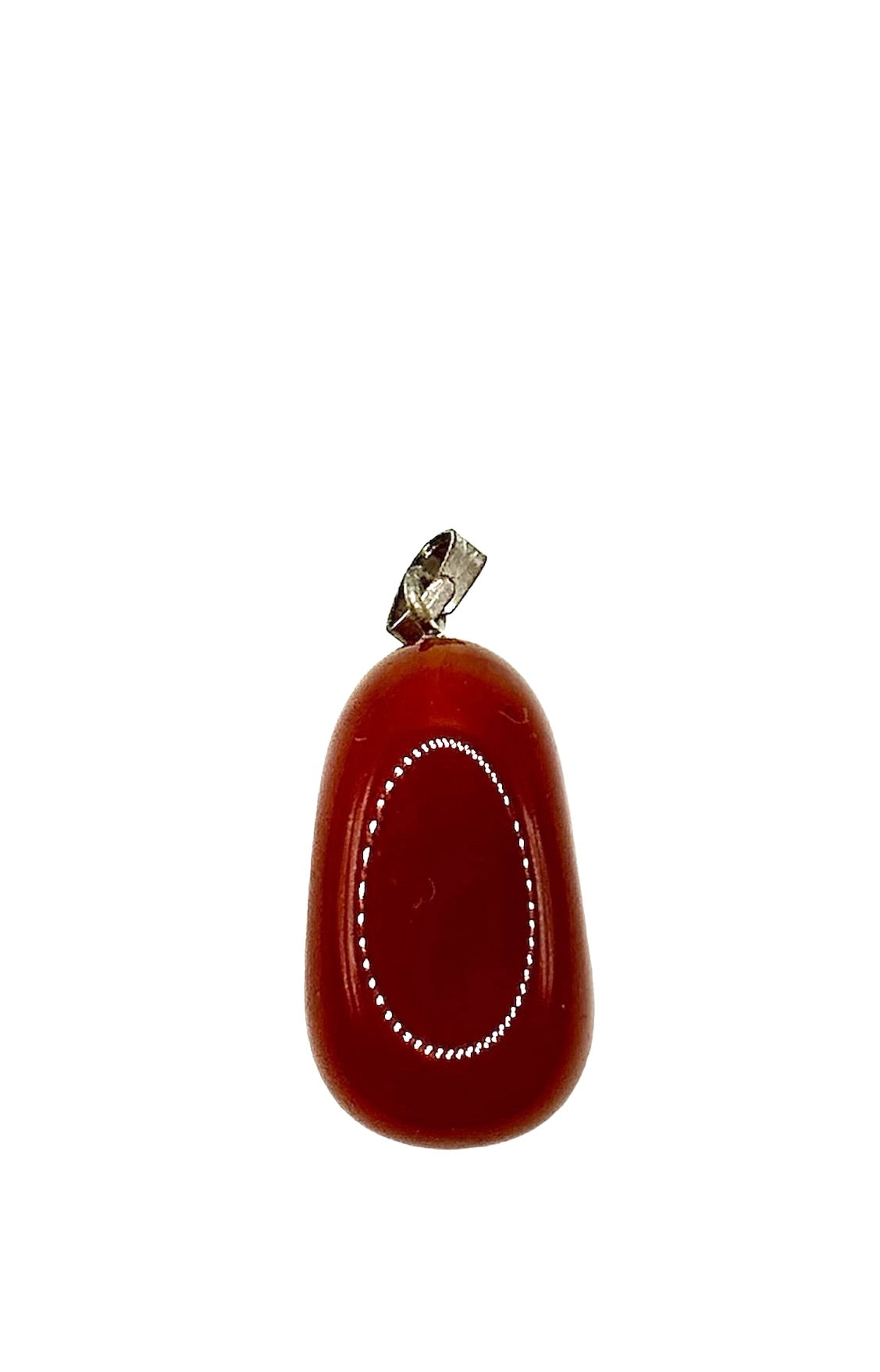 PENDENTIF PIERRE FINE CORNALINE chauffé (la pièce)