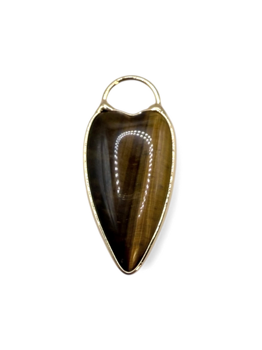 PENDENTIF SERTIE FLECHE - OEIL DE TIGRE