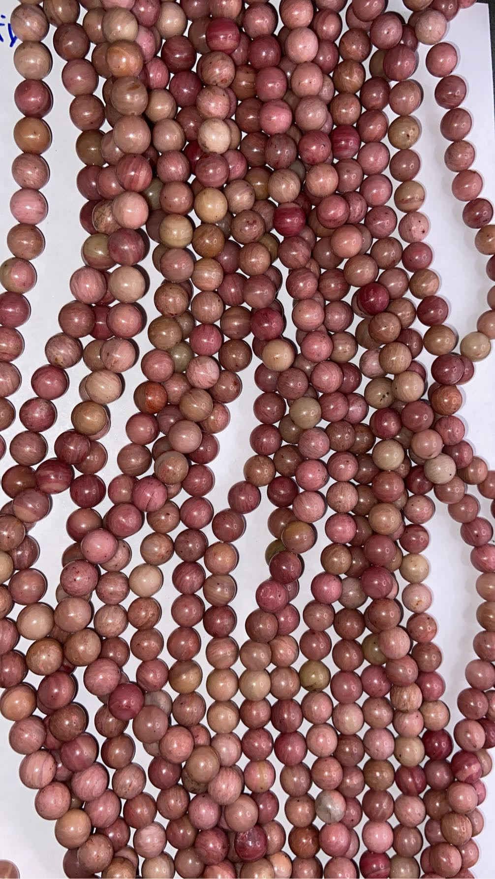 FIL DE PERLE 8MM - RHODOCROSITE