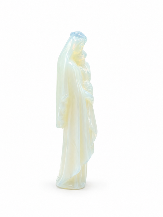 Statut Vierge Marie avec l'Enfant Jésus - Pierre de Lune de Synthèse