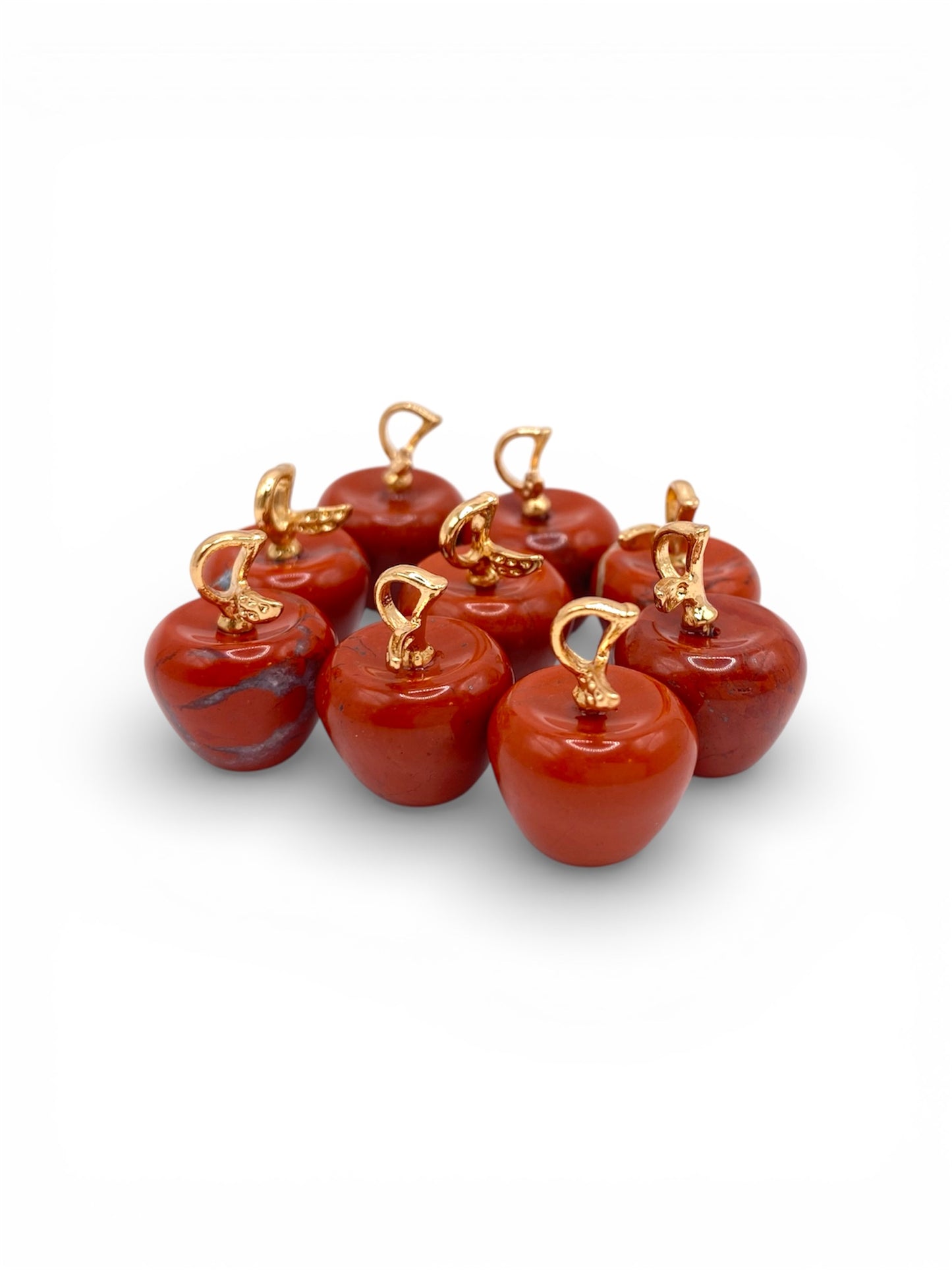 PENDENTIF POMME - JASPE ROUGE