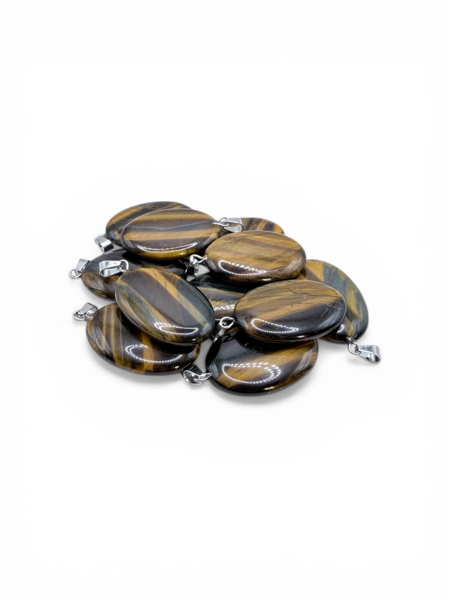 PENDENTIF GALET - OEIL DE TIGRE
