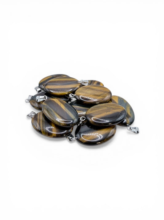 PENDENTIF GALET - OEIL DE TIGRE