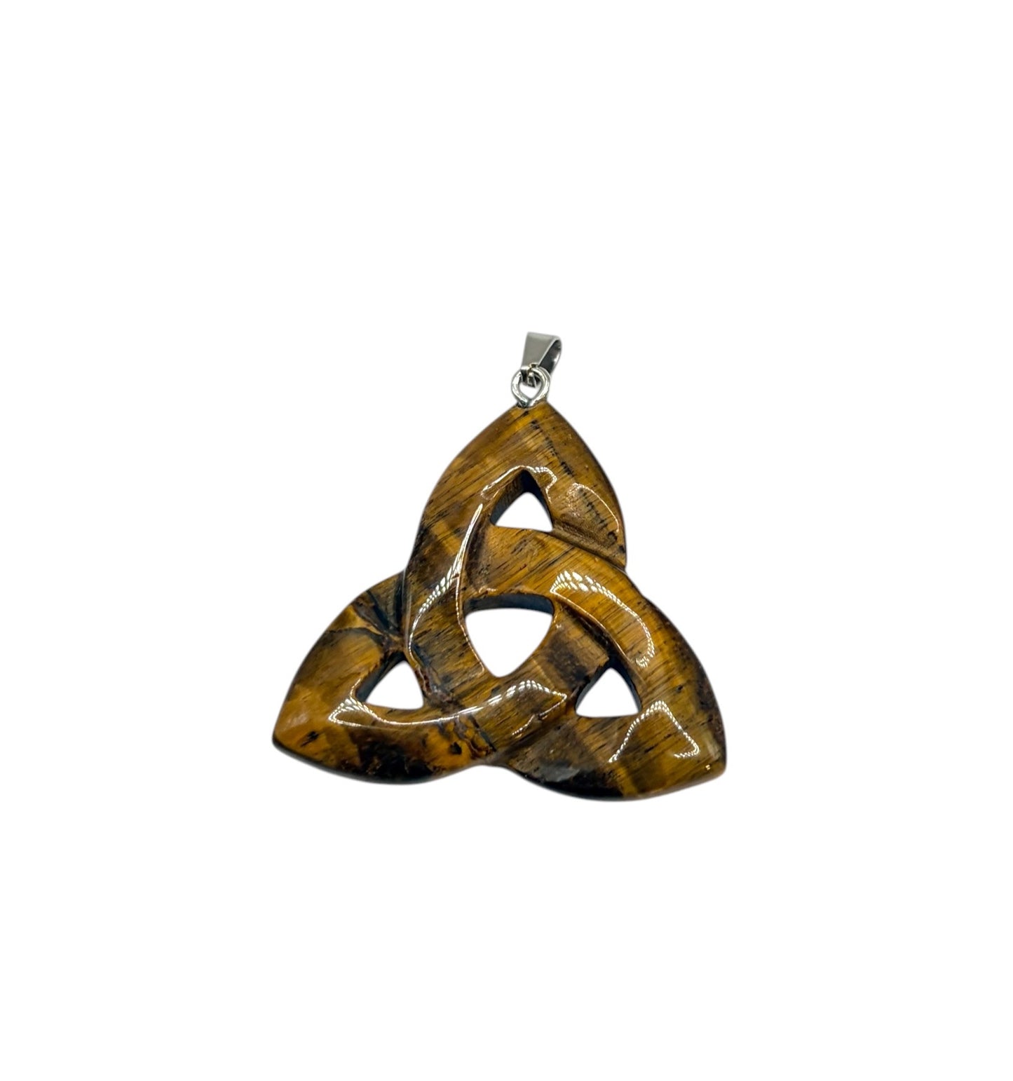 PENDENTIF TRIQUETRA - OEIL DE TIGRE