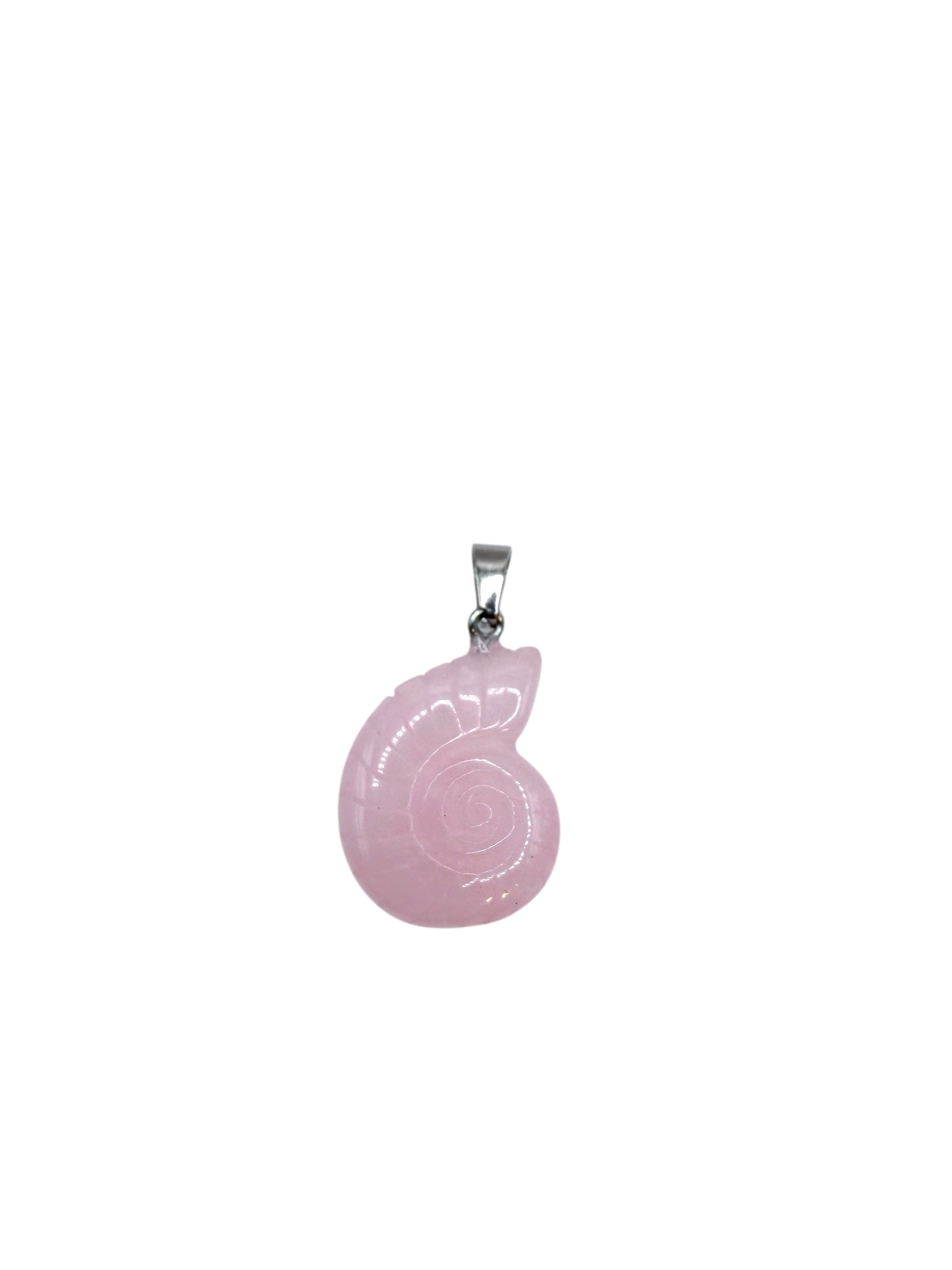 PENDENTIF ESCARGOT - QUARTZ ROSE