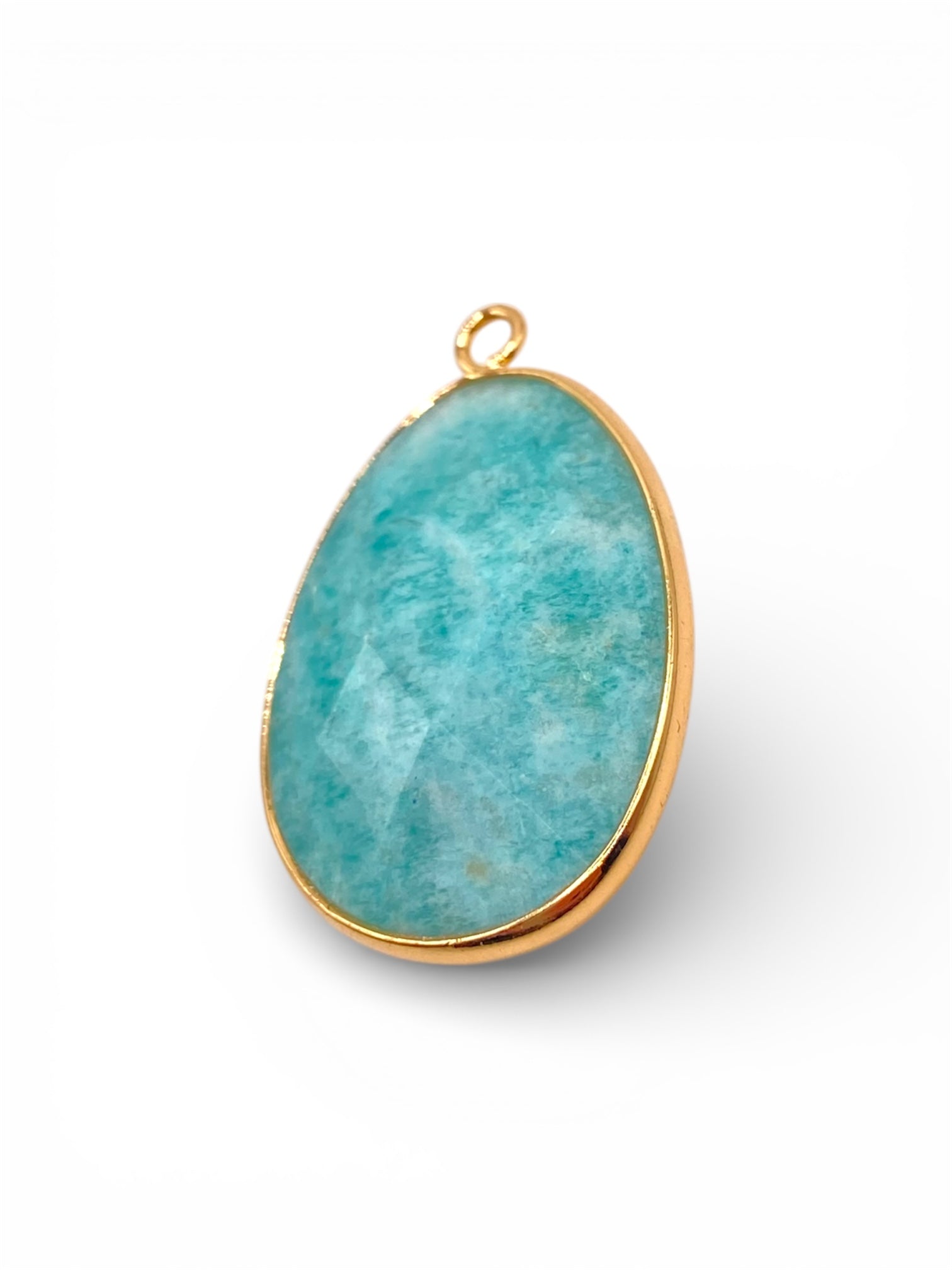 PENDENTIF SERTIE FACETTÉ - AMAZONITE