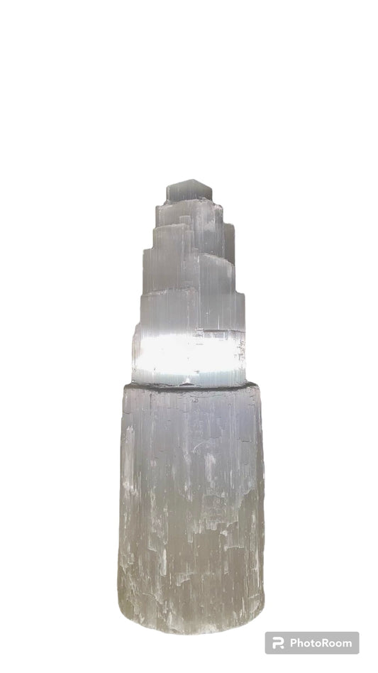 LAMPE 25CM BRUT SÉLÉNITE BLANCHE