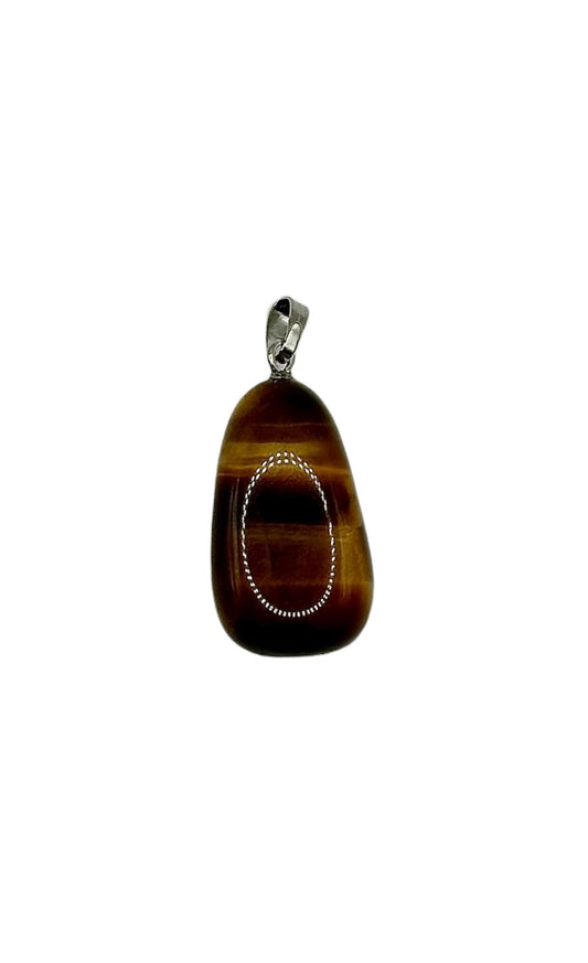 PENDENTIF PIERRE FINE OEIL DE TIGRE (la pièce)