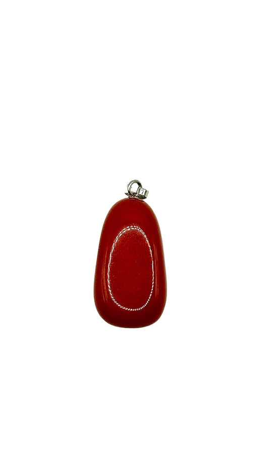 PENDENTIF PIERRE FINE JASPE ROUGE (la pièce)