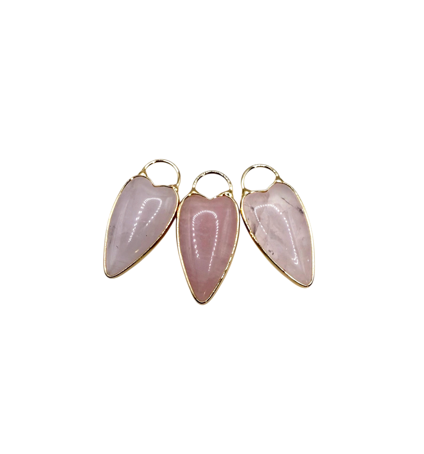 PENDENTIF SERTIE FLECHE - QUARTZ ROSE
