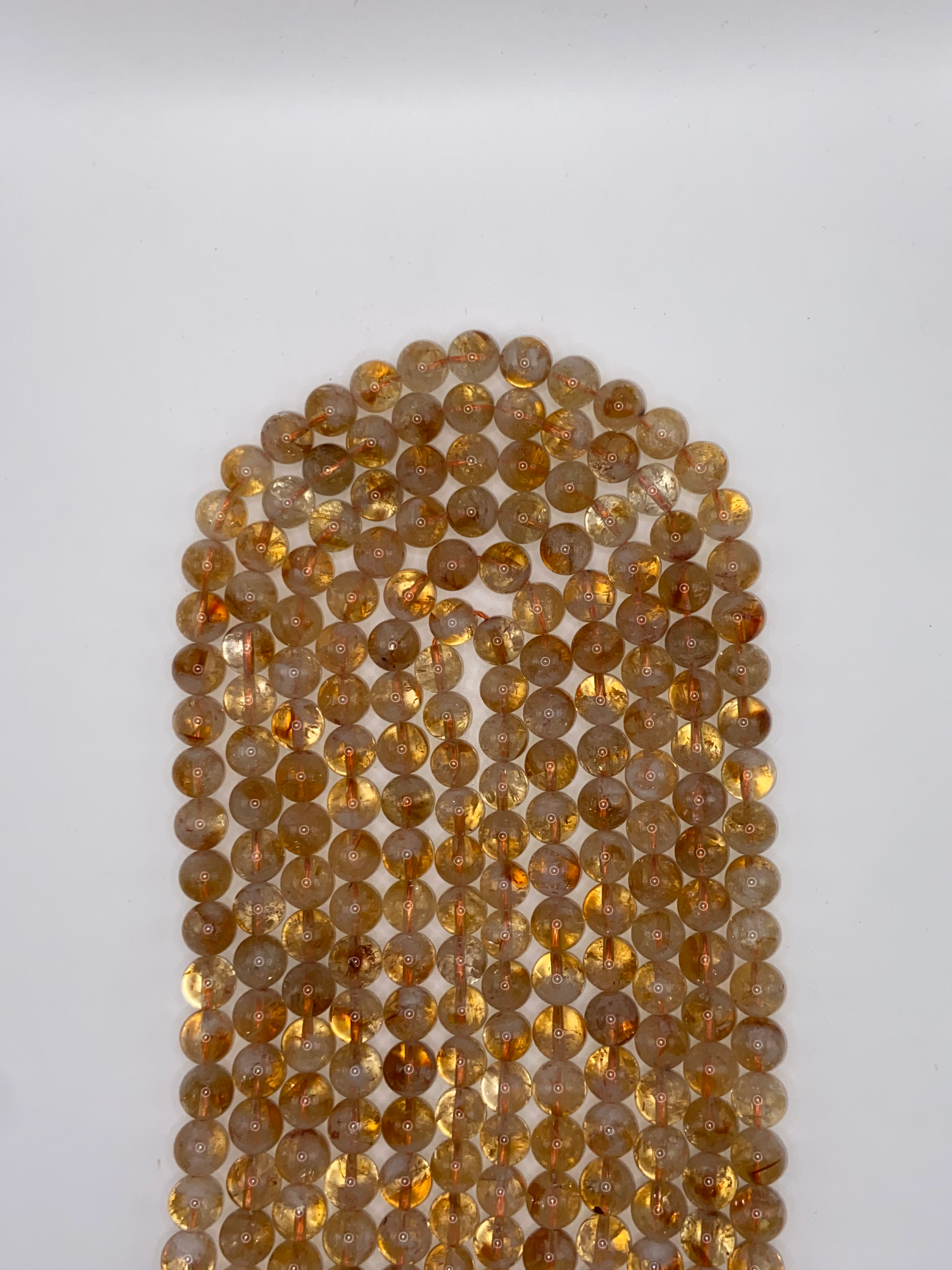 FIL DE PERLE 8MM - CITRINE PYRAMIDALE