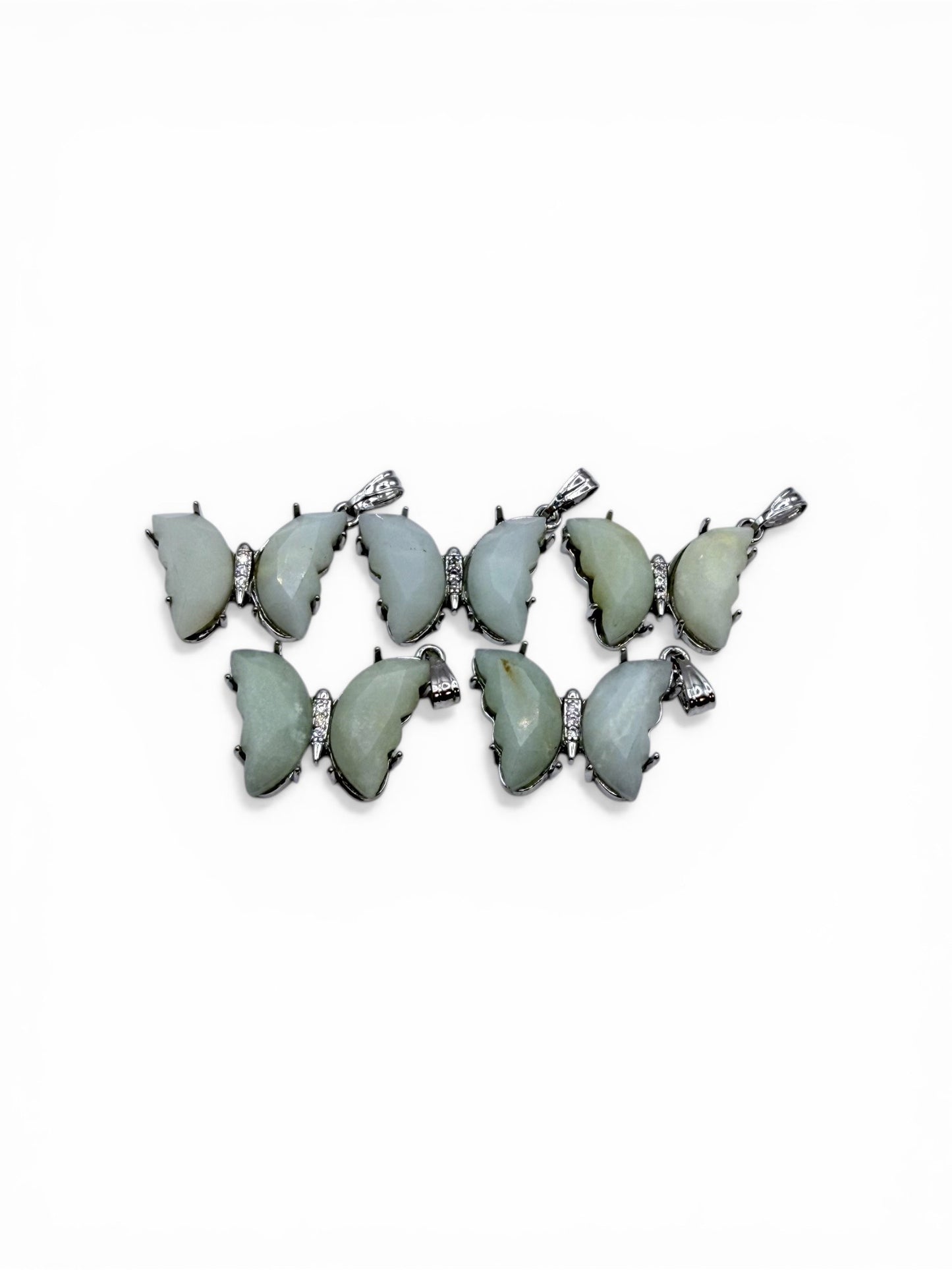 PENDENTIF PAPILLON SERTIE - JADE