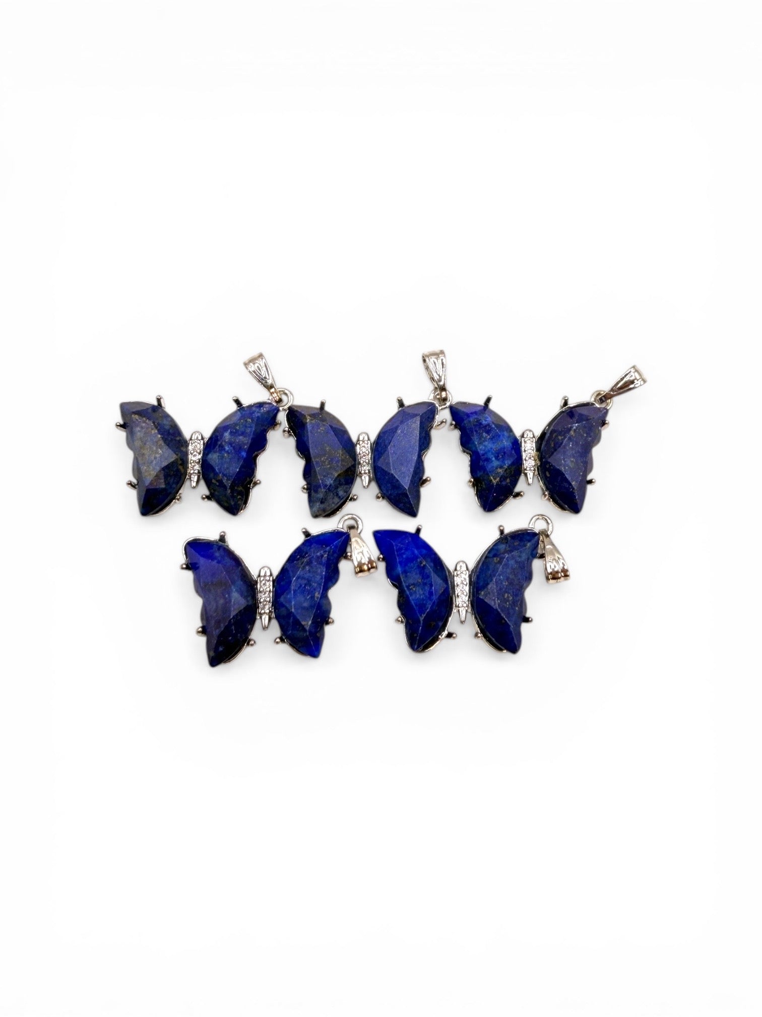 PENDENTIF PAPILLON SERTIE - LAPIS LAZULI
