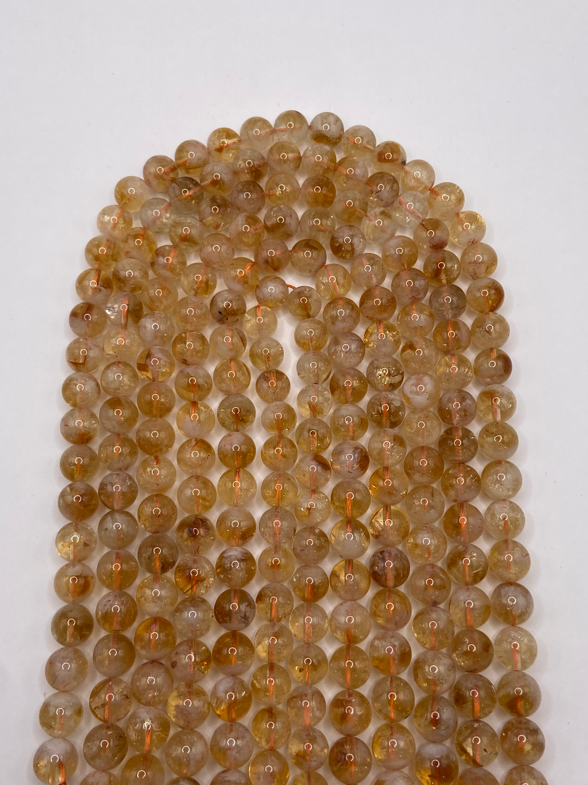 FIL DE PERLE 8MM - CITRINE PYRAMIDALE