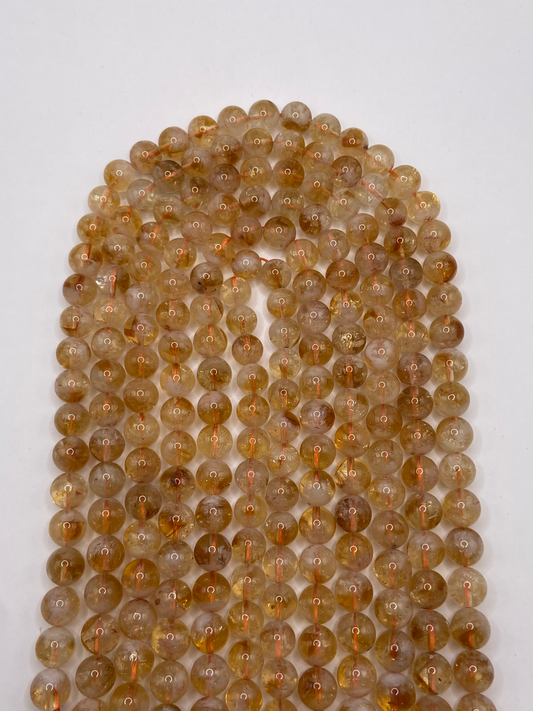FIL DE PERLE 8MM - CITRINE PYRAMIDALE
