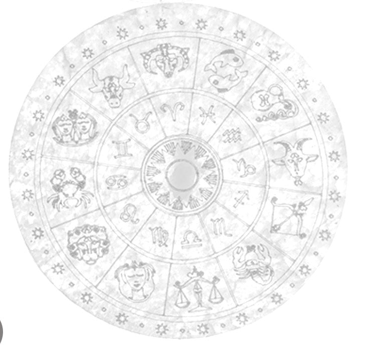 PLAQUE RONDE SIGNES ASTROLOGIQUES SÉLÉNITE BLANCHE