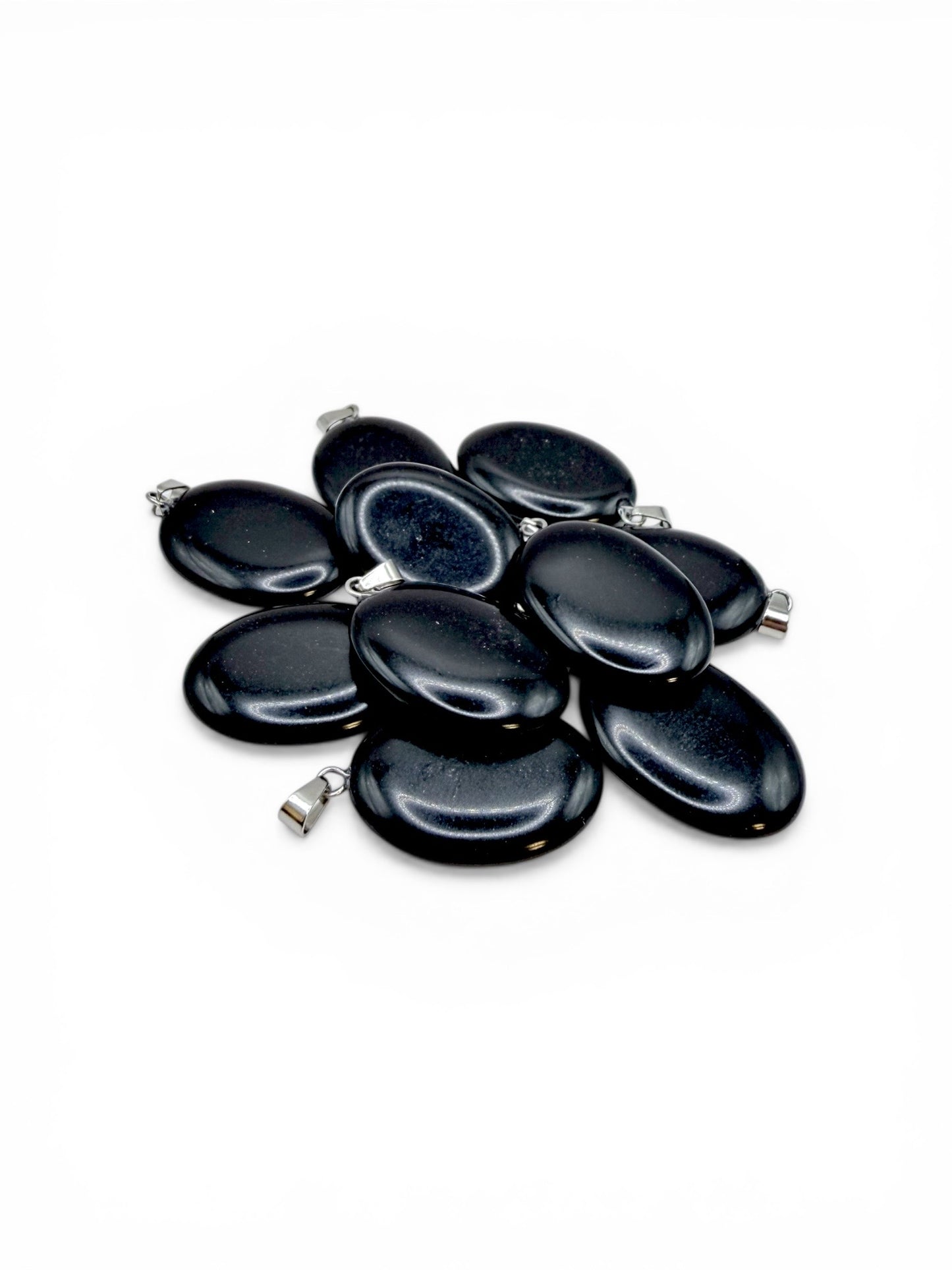 PENDENTIF GALET PLAT - ONYX
