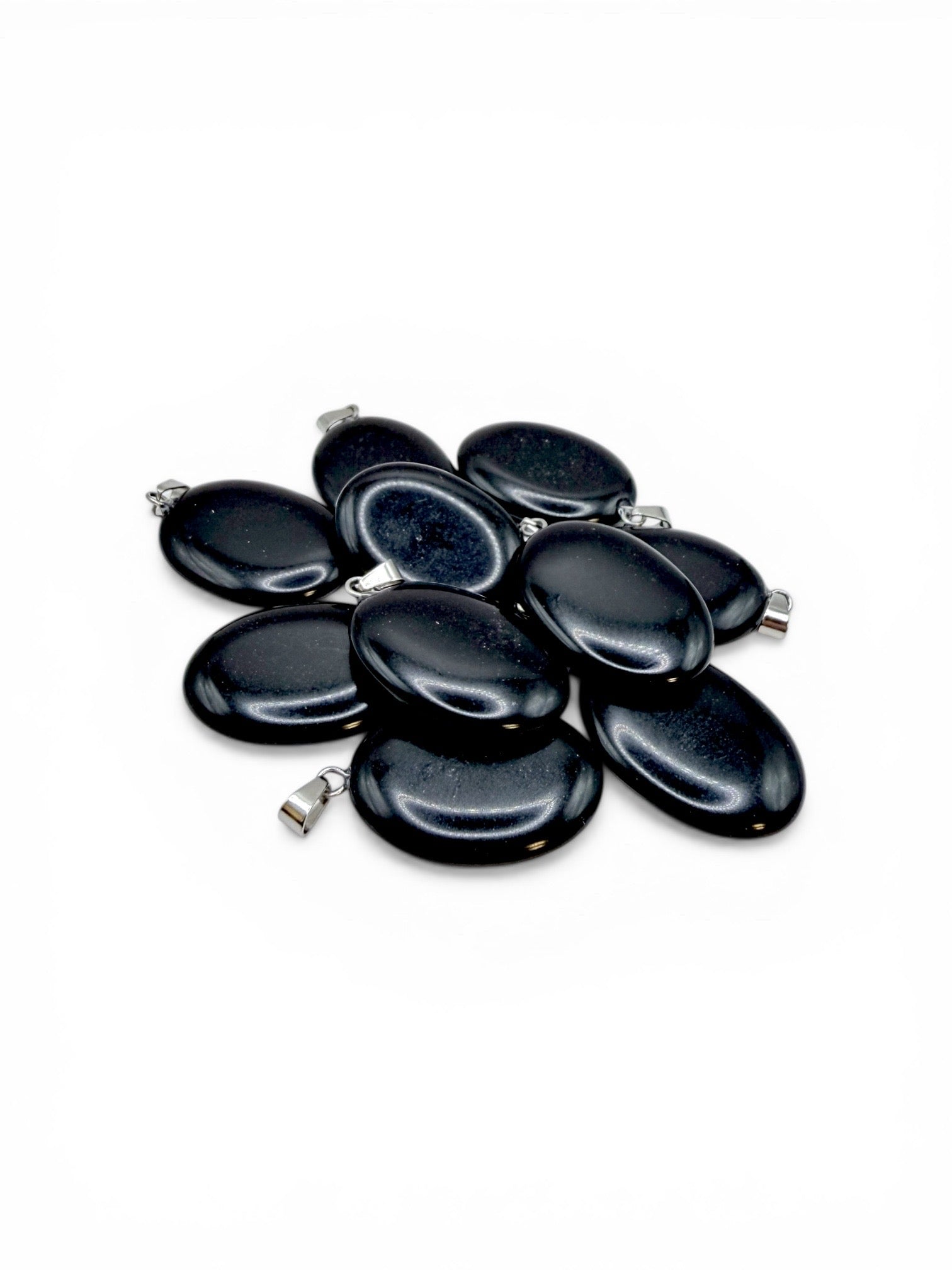 PENDENTIF GALET PLAT - ONYX