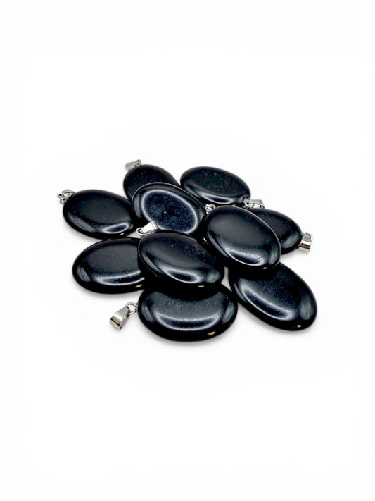 PENDENTIF GALET PLAT - ONYX