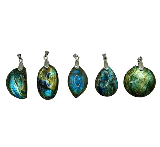 PENDENTIF MADAGASCAR LABRADORITE qualité EXTRA (la pièce)