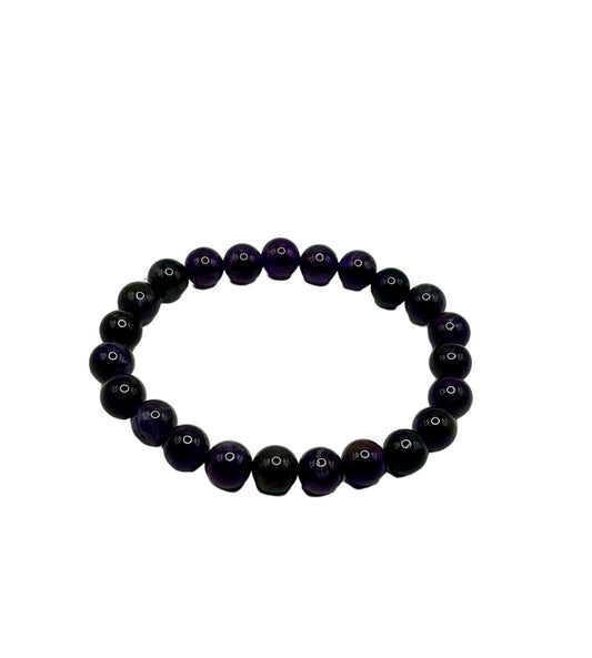 BRACELET 8MM AMÉTHYSTE QUALITÉ EXTRA (la pièce)