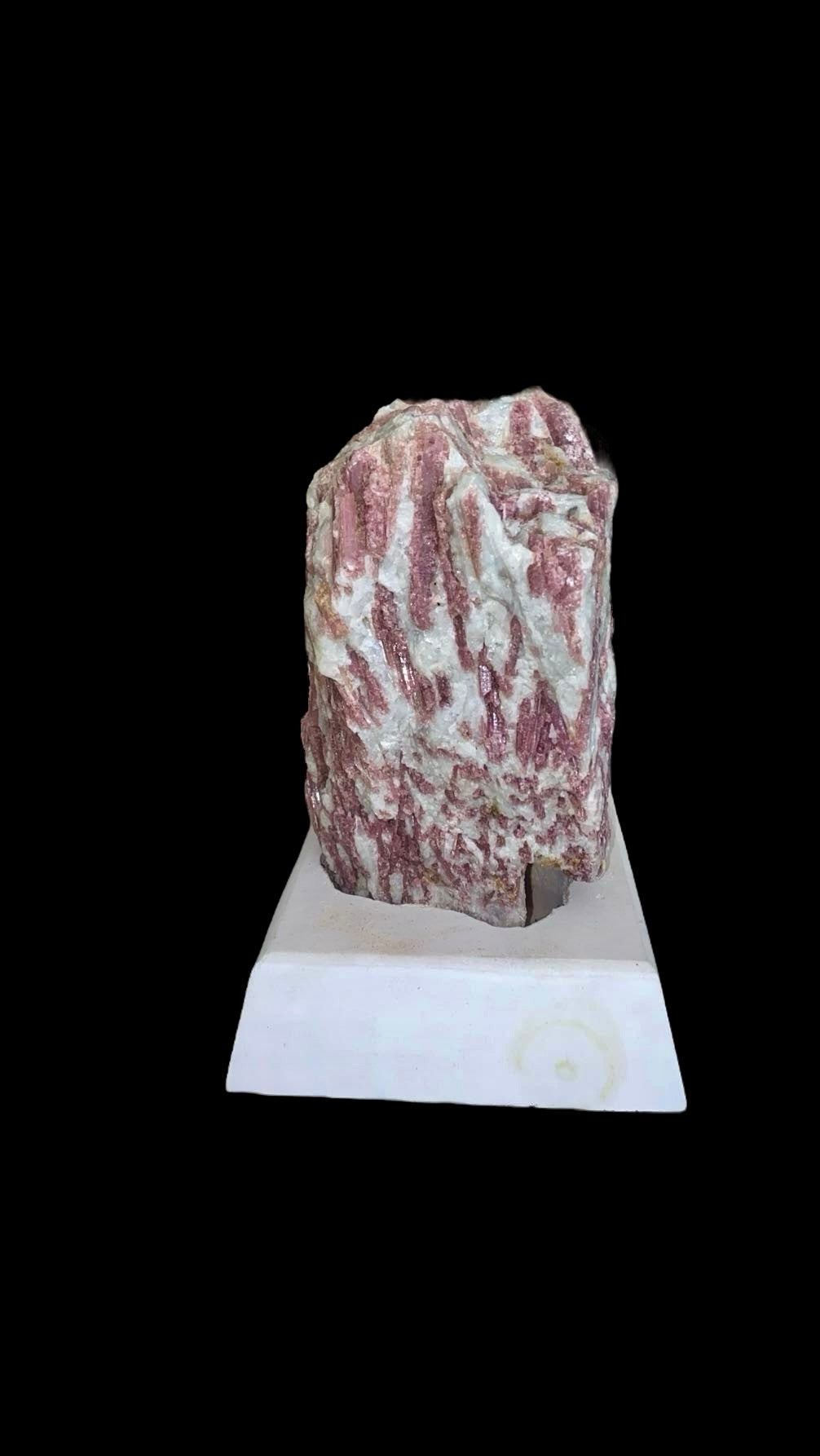 TOURMALINE ROSE BRUT SUPPORT EN BOIS 2,15 KG