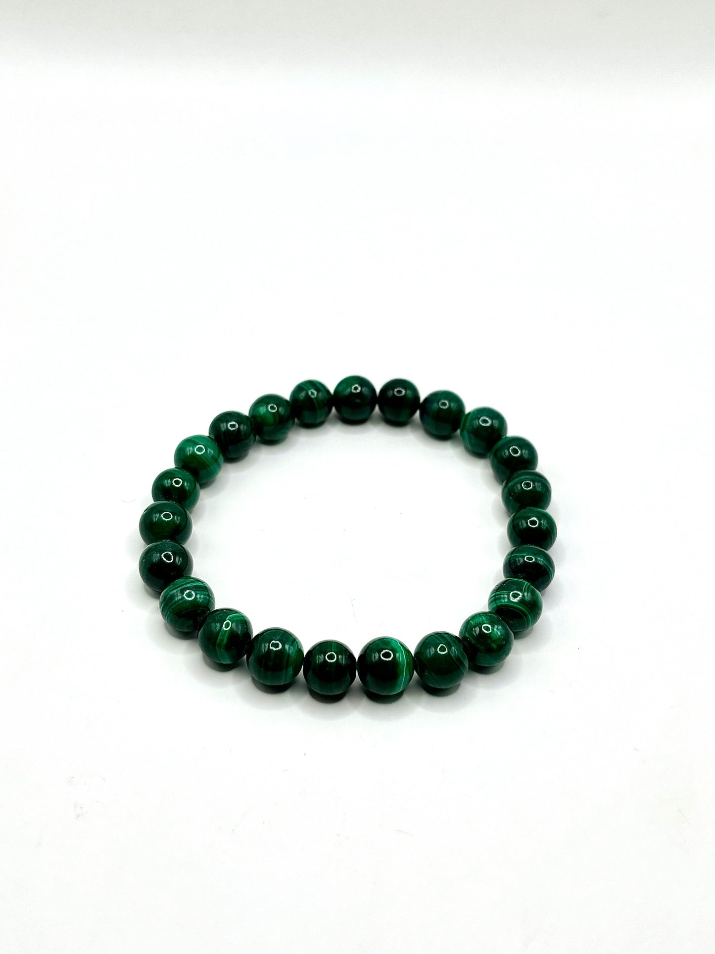 BRACELET 8MM MALACHITE QUALITÉ SUPER EXTRA (la pièce)