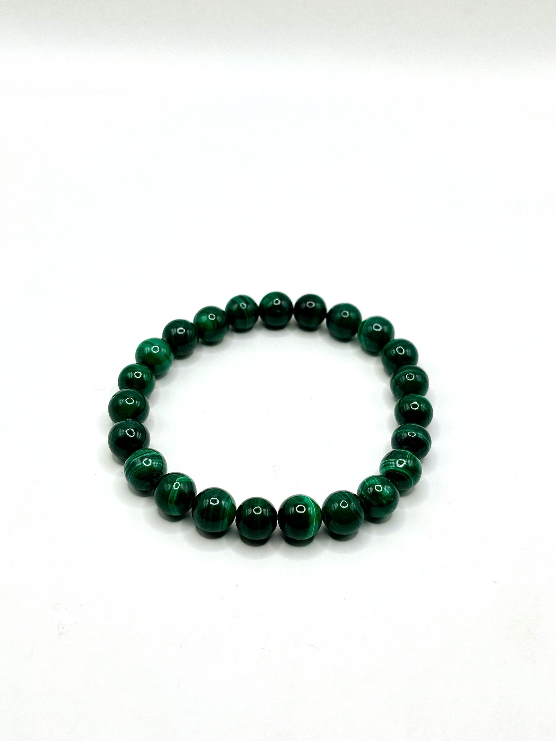 BRACELET 8MM MALACHITE QUALITÉ SUPER EXTRA (la pièce)