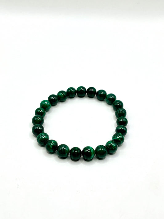 BRACELET 8MM MALACHITE QUALITÉ SUPER EXTRA (la pièce)