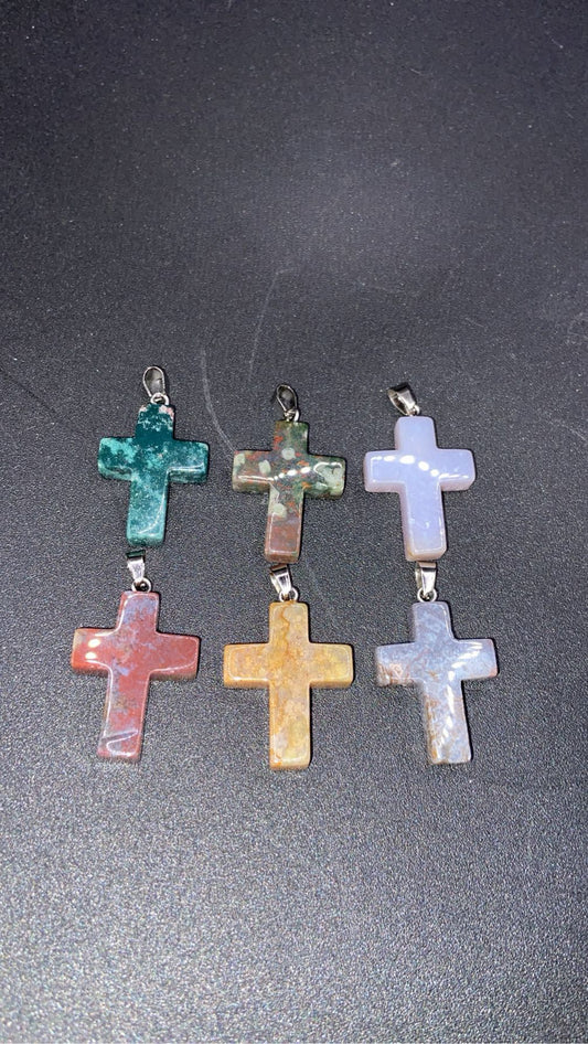PENDENTIF CROIX HÉLIOTRHOPE
