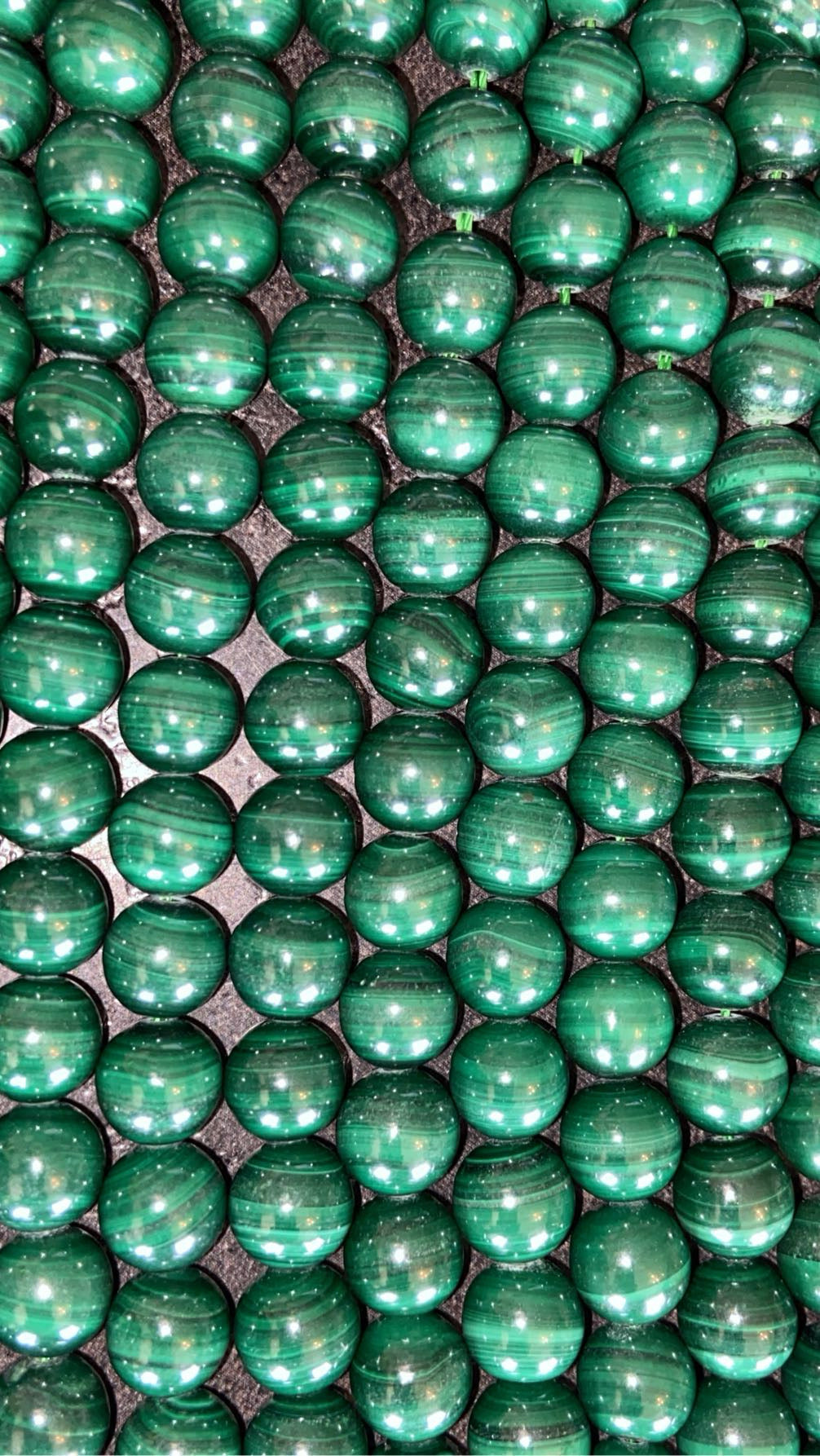 FIL DE PERLE MALACHITE - 8mm