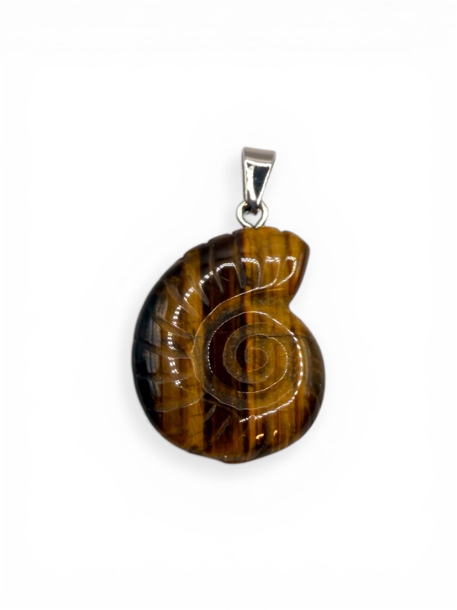 PENDENTIF ESCARGOT - OEIL DE TIGRE
