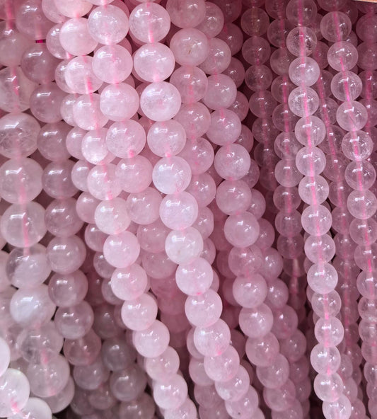 FIL DE PERLE QUARTZ ROSE - 8mm