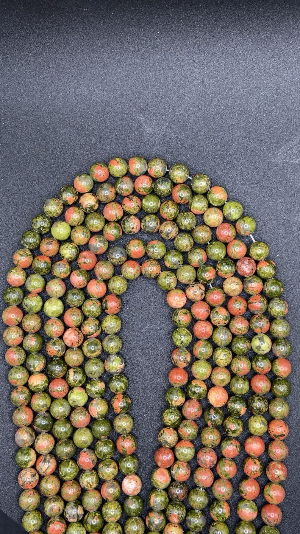 FIL DE PERLE UNAKITE - 8mm
