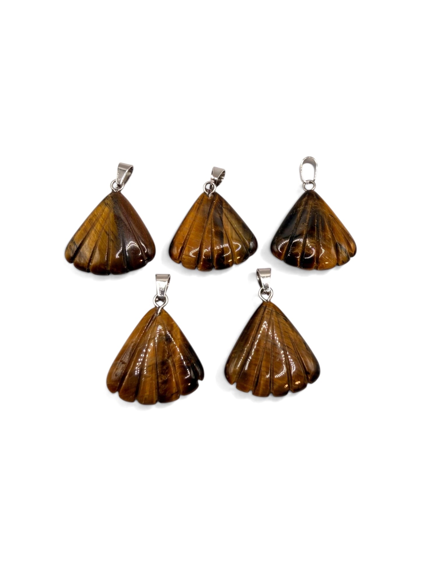 PENDENTIF COQUILLAGE- OEIL DE TIGRE