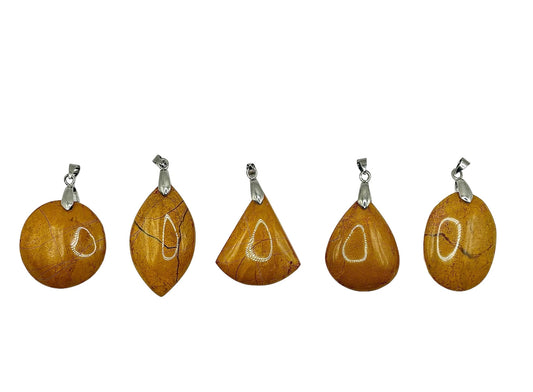 PENDENTIF JASPE JAUNE (la pièce)
