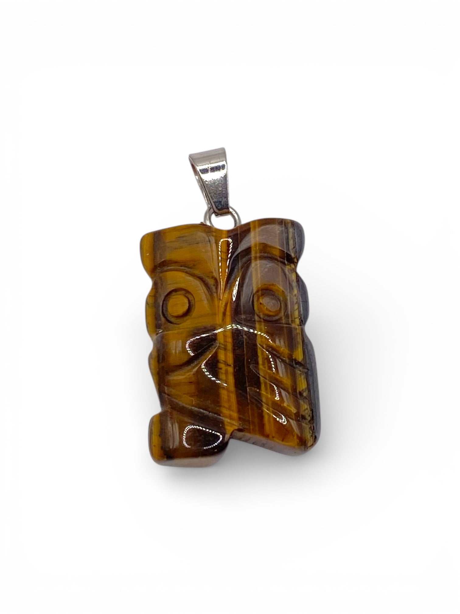 PENDENTIF HIBOUX - OEIL DE TIGRE