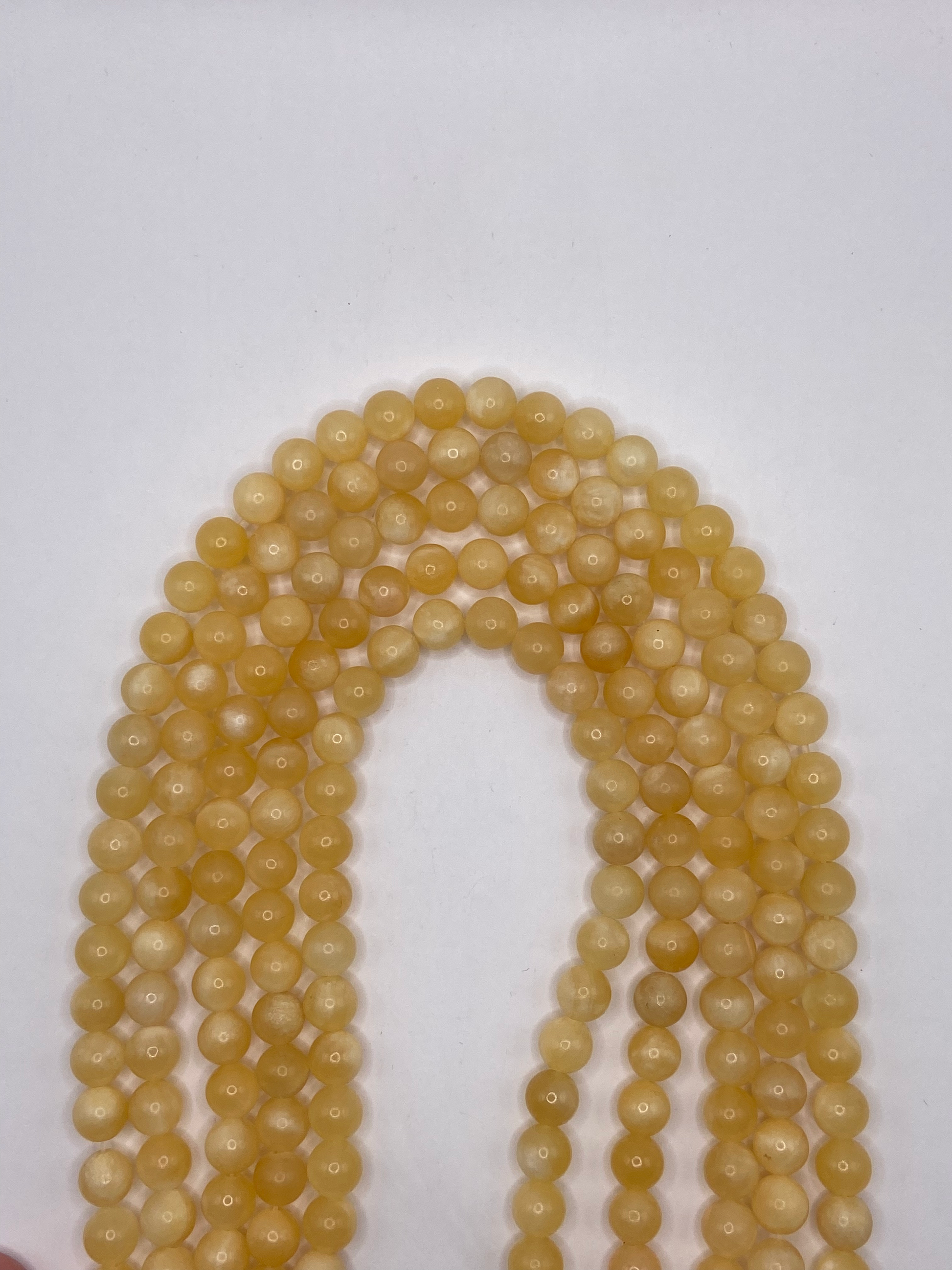 FIL DE PERLE 8MM - CALCITE JAUNE