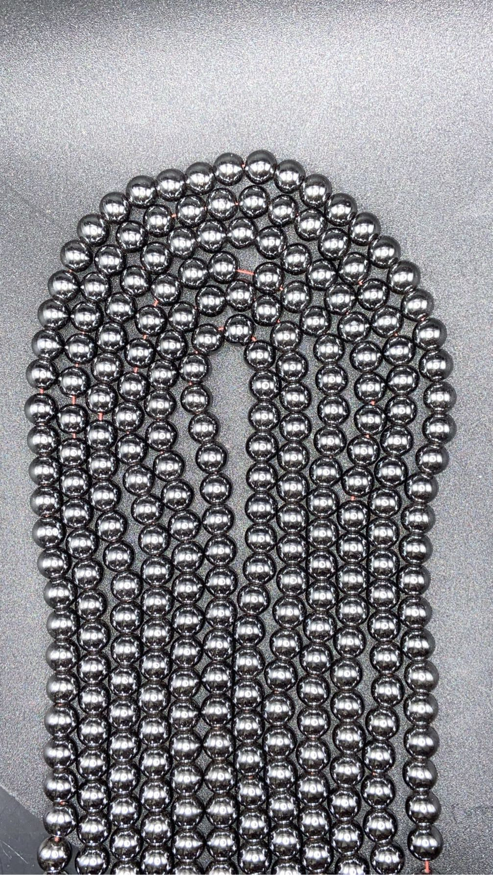 FIL DE PERLE HÉMATITE - 8mm
