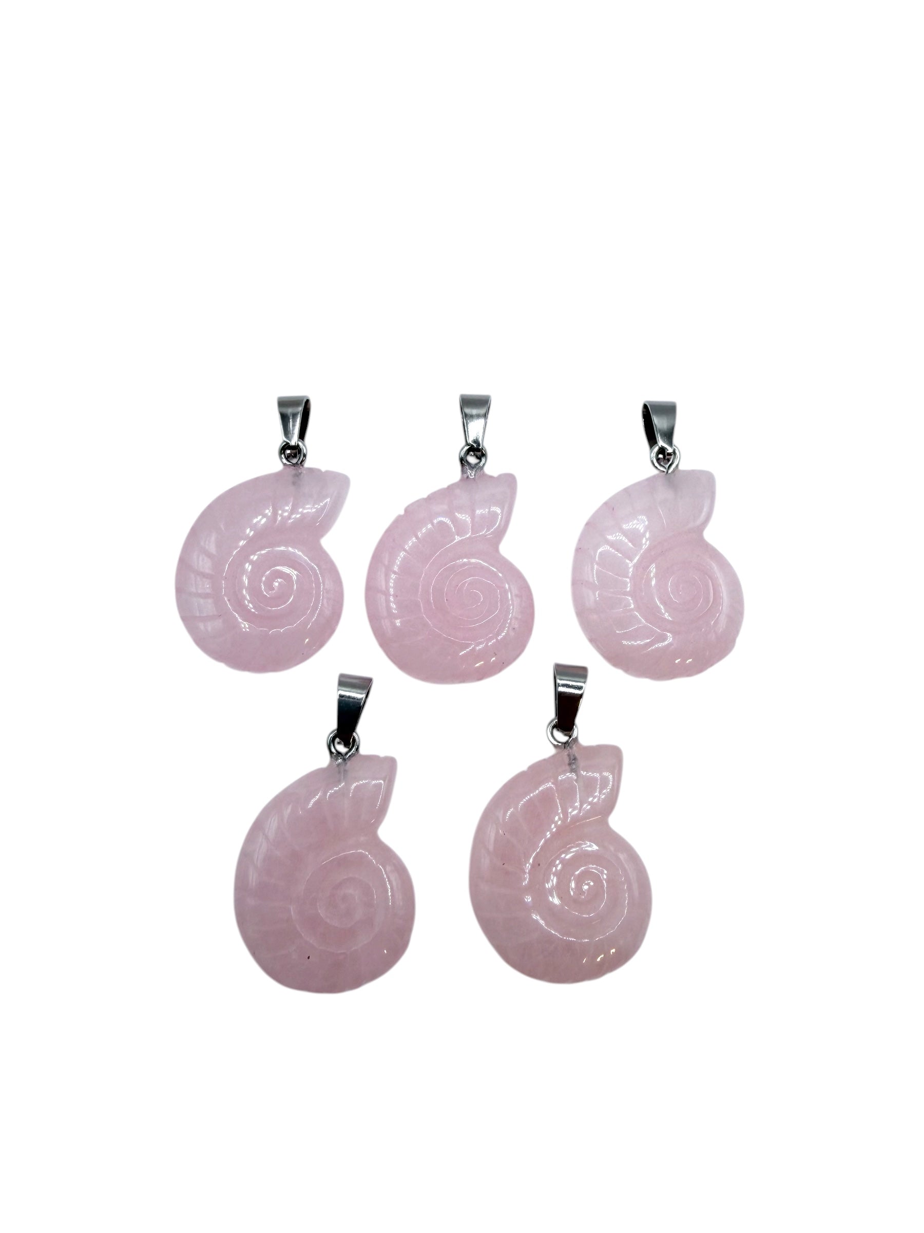 PENDENTIF ESCARGOT - QUARTZ ROSE